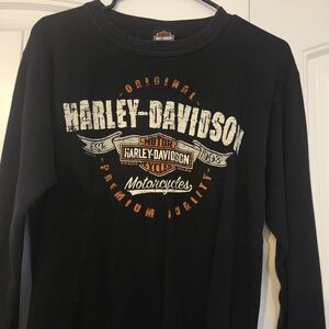 Harley-Davidson Black and Orange Crewneck Sweater